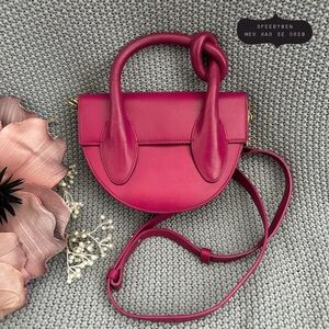 Yuzefi Delores Knot Top Handle Bag in Fuchsia